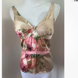 True Y2K Vintage Tracy Reese Women's Silk Corset Bustier Top Sz 2